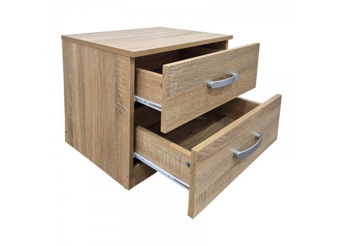 Κομοδίνο Athos pakoworld σε sonoma απόχρωση 48x40x41.5εκ