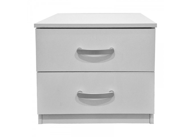 Κομοδίνο Athos pakoworld σε λευκή απόχρωση 48x40x41.5εκ