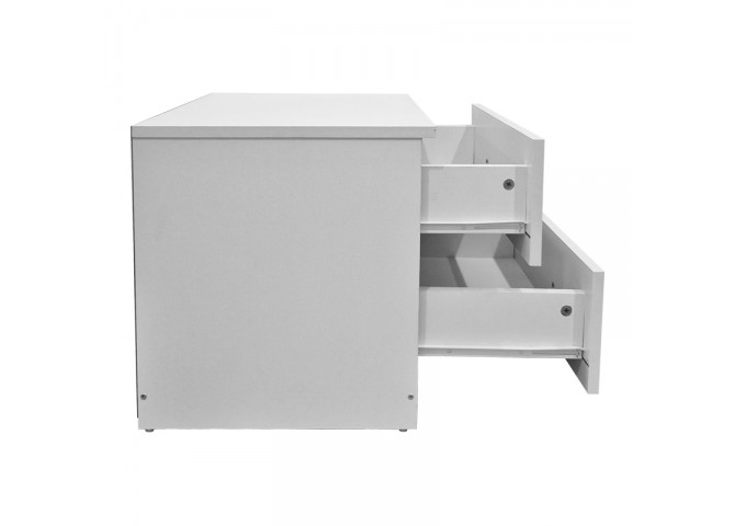 Κομοδίνο Athos pakoworld σε λευκή απόχρωση 48x40x41.5εκ