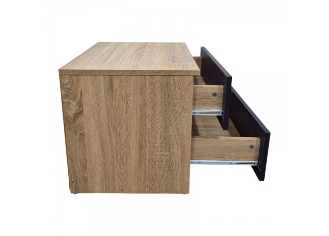 Κομοδίνο Athos pakoworld σε sonoma-ανθρακί απόχρωση 48x40x41.5εκ