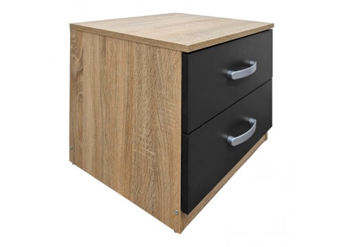 Κομοδίνο Athos pakoworld σε sonoma-ανθρακί απόχρωση 48x40x41.5εκ