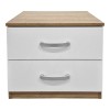 Κομοδίνο Athos pakoworld σε sonoma-λευκή απόχρωση 48x40x41.5εκ