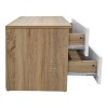 Κομοδίνο Athos pakoworld σε sonoma-λευκή απόχρωση 48x40x41.5εκ
