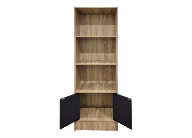 Βιβλιοθήκη Tekaro pakoworld sonoma-ανθρακί 57x33x180εκ