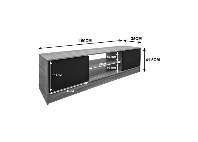 Έπιπλο τηλεόρασης Sasa pakoworld sonoma-ανθρακί 150x35x41.5εκ