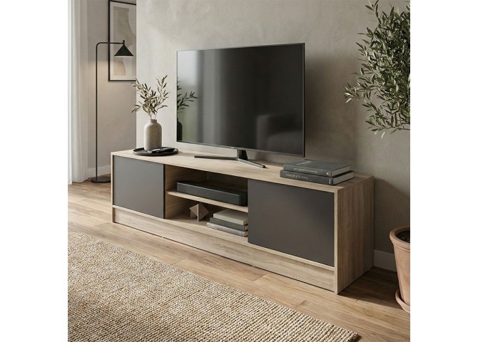 Έπιπλο τηλεόρασης Sasa pakoworld sonoma-ανθρακί 150x35x41.5εκ