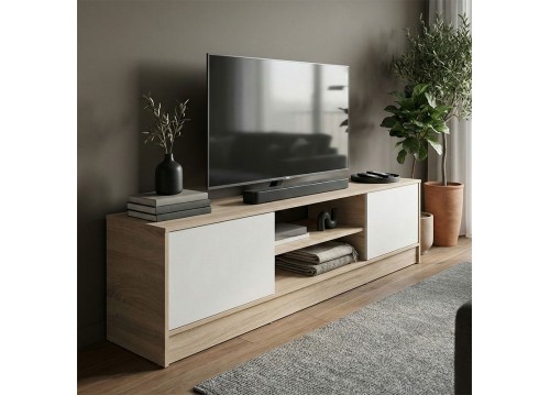 Έπιπλο τηλεόρασης Sasa pakoworld sonoma-λευκό 150x35x41.5εκ