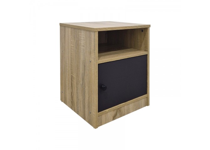 Κομοδίνο Lenea pakoworld sonoma-ανθρακί 40x40x50εκ