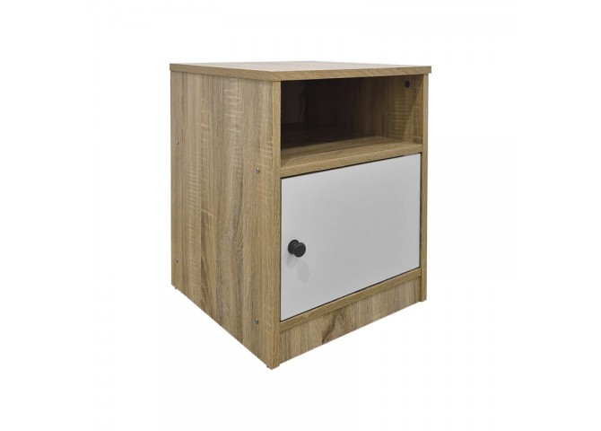 Κομοδίνο Lenea pakoworld sonoma-λευκό 40x40x50εκ