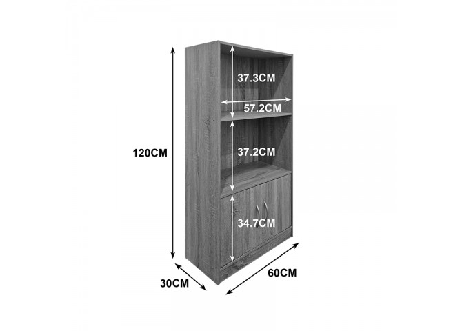 Βιβλιοθήκη Tekaro pakoworld sonoma 60x30x120εκ