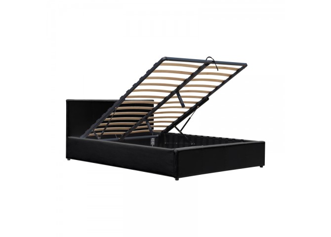 Κρεβάτι Dellia pakoworld με αποθηκευτικό χώρο pu μαύρο 120x200εκ