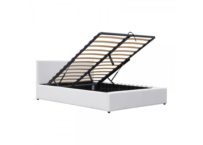 Κρεβάτι Dellia pakoworld με αποθηκευτικό χώρο pu λευκό 150x200εκ