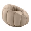 Καναπές Embrace pakoworld βελούδο σε μπεζ  απόχρωση 180x105x65εκ