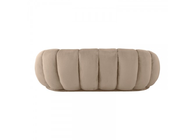 Καναπές Embrace pakoworld βελούδο σε μπεζ  απόχρωση 180x105x65εκ