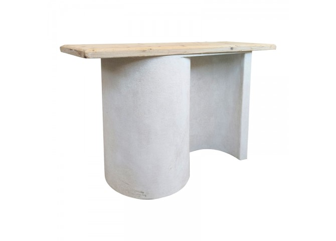 Κονσόλα Jeckie pakoworld ξύλο ελάτου-mdf oak-λευκό 120x38x80εκ