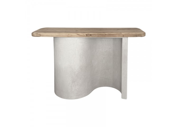 Κονσόλα Jeckie pakoworld ξύλο ελάτου-mdf oak-λευκό 120x38x80εκ
