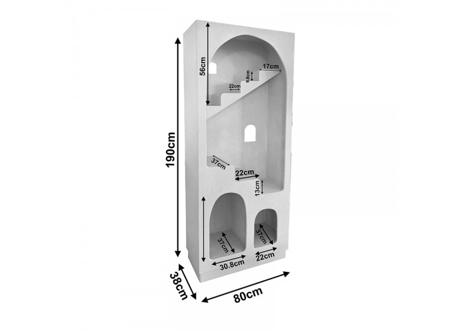 Βιβλιοθήκη-ραφιέρα Boolten pakoworld mdf λευκό 80x38x190εκ