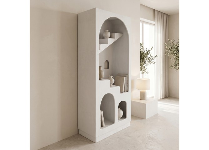 Βιβλιοθήκη-ραφιέρα Boolten pakoworld mdf λευκό 80x38x190εκ