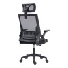Καρέκλα γραφείου Plymot pakoworld mesh χρώμα μαύρο 48x58x112-122εκ