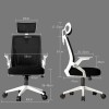 Καρέκλα γραφείου Plymot pakoworld mesh χρώμα μαύρο 48x58x112-122εκ
