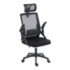Καρέκλα γραφείου Plymot pakoworld mesh χρώμα μαύρο 48x58x112-122εκ