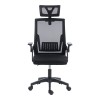 Καρέκλα γραφείου Plymot pakoworld mesh χρώμα μαύρο 48x58x112-122εκ