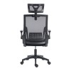 Καρέκλα γραφείου Plymot pakoworld mesh χρώμα μαύρο 48x58x112-122εκ