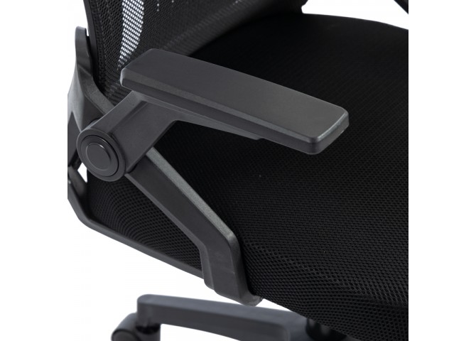 Καρέκλα γραφείου Plymot pakoworld mesh χρώμα μαύρο 48x58x112-122εκ