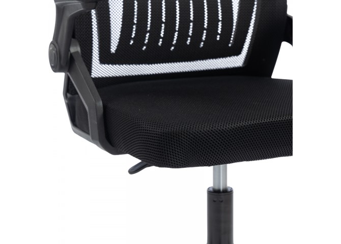 Καρέκλα γραφείου Plymot pakoworld mesh χρώμα μαύρο 48x58x112-122εκ