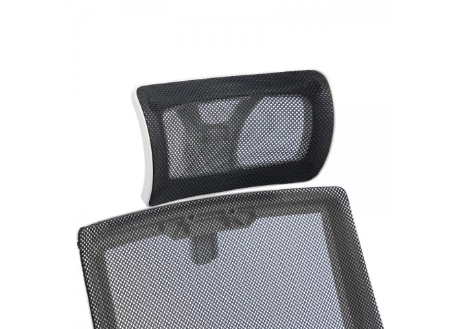 Καρέκλα γραφείου Plymot pakoworld λευκή - mesh μαύρο 48x58x112-122εκ