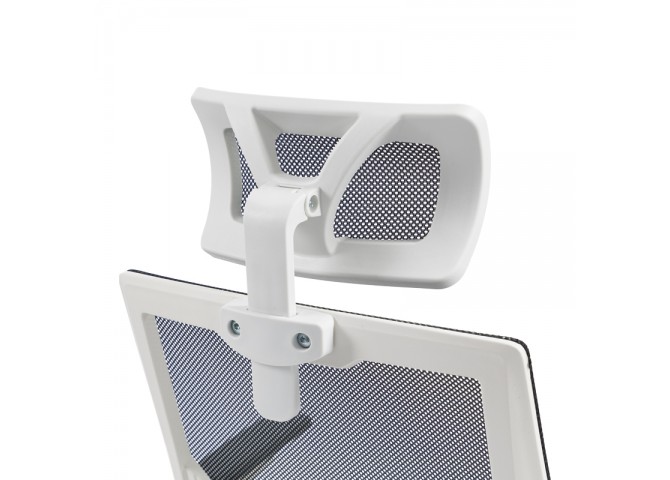 Καρέκλα γραφείου Plymot pakoworld λευκή - mesh μαύρο 48x58x112-122εκ