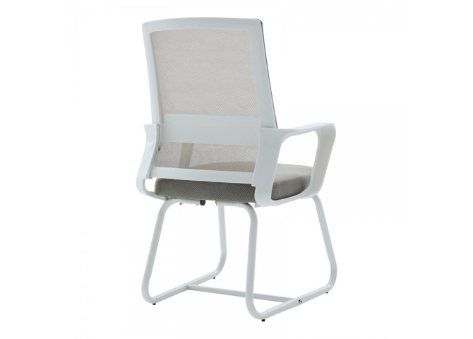 Καρέκλα επισκέπτη Palma pakoworld λευκή- mesh γκρι 46x52x94εκ