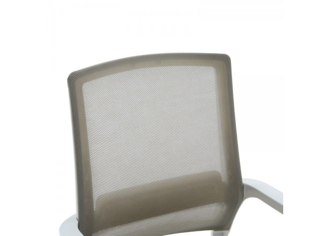 Καρέκλα επισκέπτη Palma pakoworld λευκή- mesh γκρι 46x52x94εκ
