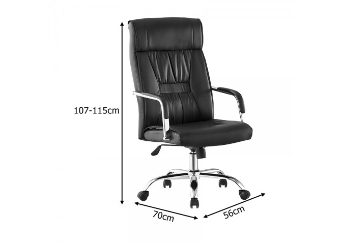 Καρέκλα γραφείου διευθυντή Biani pakoworld pu μαύρο 56x70x107-115εκ