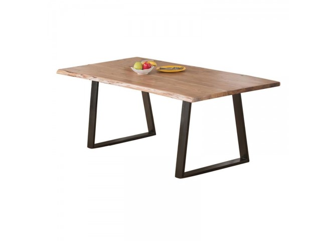 Τραπεζαρία ξύλινη σε καφέ χρώμα 160x90x75cm πάχος 4cm