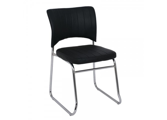VENUS Chair/Chromed Frame/Black Pu