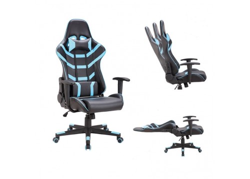 Καρέκλα γραφείου gaming σε μπλε & μαύρο
