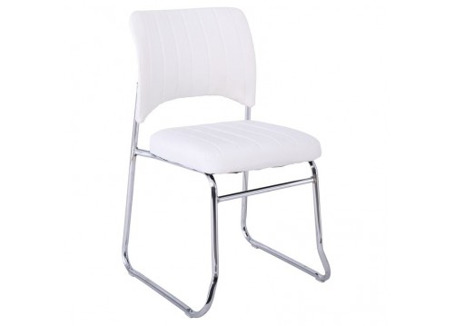 VENUS Chair/Chromed Frame/White Pu