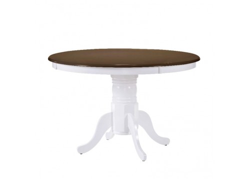 Τραπέζι Φ106+30cm Καρυδί/Άσπρο