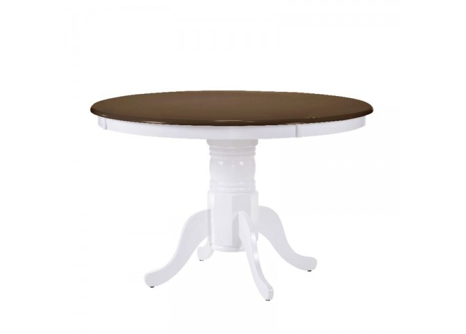 Τραπέζι Φ106+30cm Καρυδί/Άσπρο