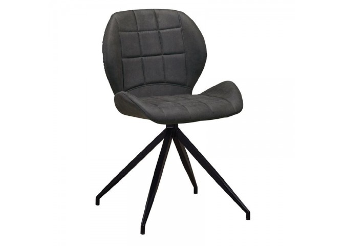 Καρέκλα Μεταλλική Μαύρη/Ύφασμα Suede Ανθρακί 51x53x81 cm
