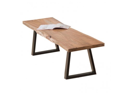 Πάγκος 160x45x45cm Ακακία Φυσικό/Μεταλ.Μαύρο