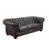 CHESTERFIELD 689 3θεσ.Δέρμα Antique Grey 201x92x72cm