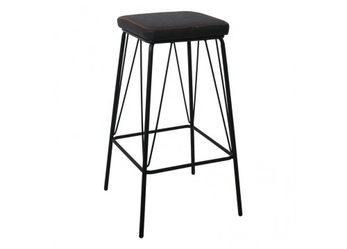 Σκαμπώ BAR Μεταλ.Μαύρο/Pu Vintage Black 43x43x76cm