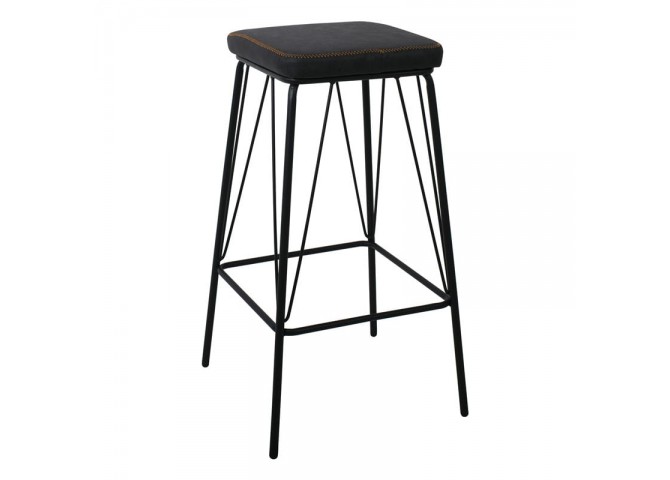 Σκαμπώ BAR Μεταλ.Μαύρο/Pu Vintage Black 43x43x76cm