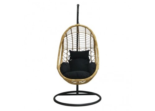 Κρεμαστή Πολυθ.Μεταλ.Μαύρη/Wicker Φυσικό/Μαξ.Μαύρο