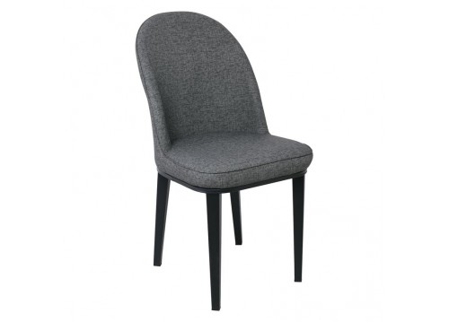 Καρέκλα Μεταλλική Βαφή Μαύρη/Linen Pu Ανθρακί 49x70x90cm