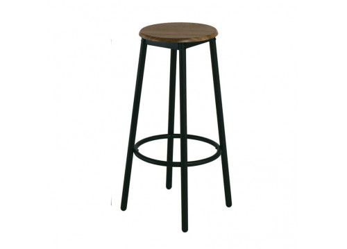 Σκαμπώ BAR Μεταλλικό Ανθρακί/AntiqueBrown