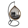 Κρεμαστή Πολυθ.Steel Black/Wicker Φυσικό/Μαξ.Μαύρο D.105 H.197cm