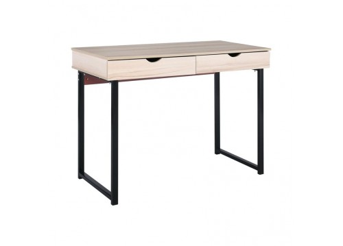 ΓΡΑΦΕΙΟ Η/Υ (2-συρτ) 100x48x75cm Μεταλ.Μαύρο/Maple 100x48x75cm